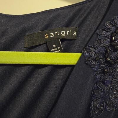 Navy Formal Dress with Beaded Shoulder Details