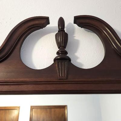 Lot #126 Vintage Wall Mirror - Heavy - Solid Wood