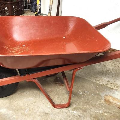 Lot #129 Wheelbarrow - Wooden Handles