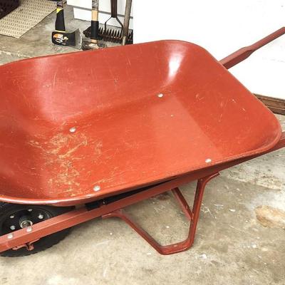 Lot #129 Wheelbarrow - Wooden Handles