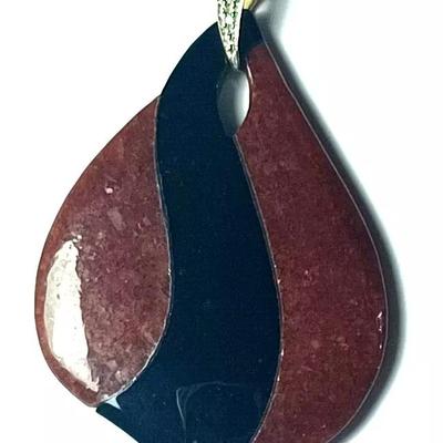 Black & Red Onyx 14K Yellow Gold & Diamond Pendant