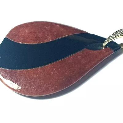 Black & Red Onyx 14K Yellow Gold & Diamond Pendant