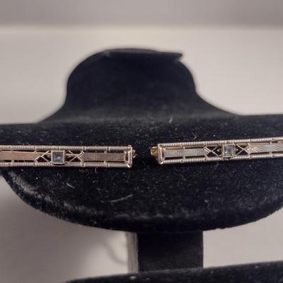 Pair of 14 Karat Yellow Gold Collar Pins- Approx Total Weight 3 Grams (#282)