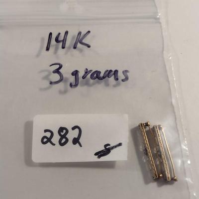 Pair of 14 Karat Yellow Gold Collar Pins- Approx Total Weight 3 Grams (#282)