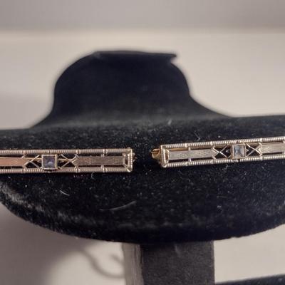 Pair of 14 Karat Yellow Gold Collar Pins- Approx Total Weight 3 Grams (#282)