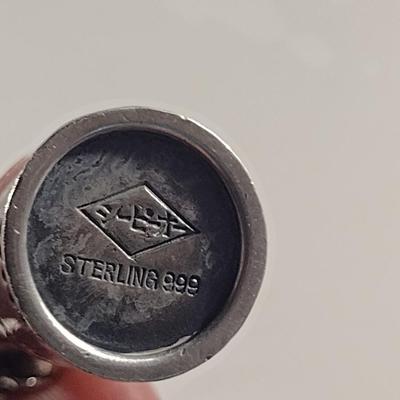 .999 Sterling Silver Golf Bag Design Cocktail Pick Holder- Approx Weight 31 Grams