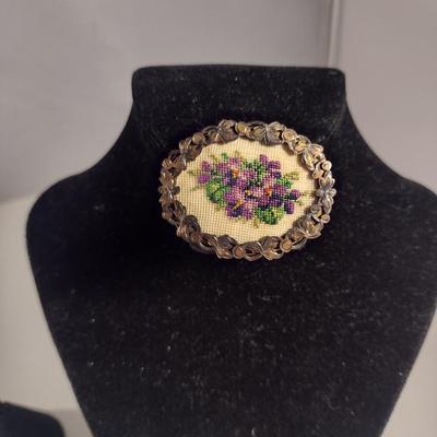 Vintage Brooch and Earring Set (#285)