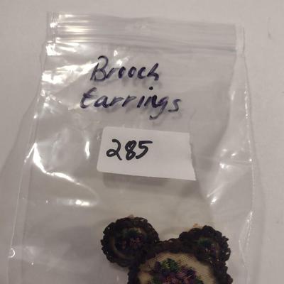 Vintage Brooch and Earring Set (#285)