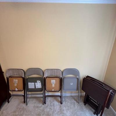 Chairs and TV Dinner Folding Tray Tables