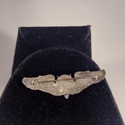 Vintage Sterling Silver WWII US Army Air Corps Air Gunner Wings- Approx Weight 8 Grams (#290)