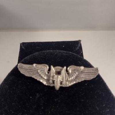 Vintage Sterling Silver WWII US Army Air Corps Air Gunner Wings- Approx Weight 8 Grams (#290)