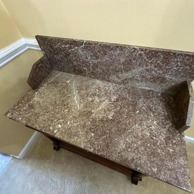 Victorian Style Wood and Marble Table