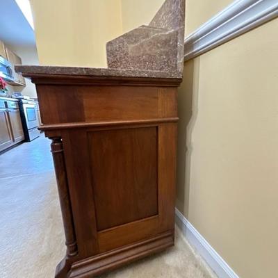 Victorian Style Wood and Marble Table