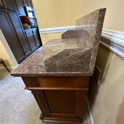 Victorian Style Wood and Marble Table