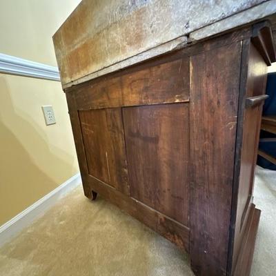 Victorian Style Wood and Marble Table