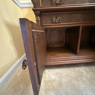 Victorian Style Wood and Marble Table