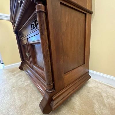 Victorian Style Wood and Marble Table