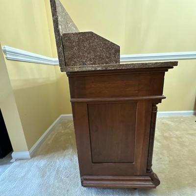 Victorian Style Wood and Marble Table