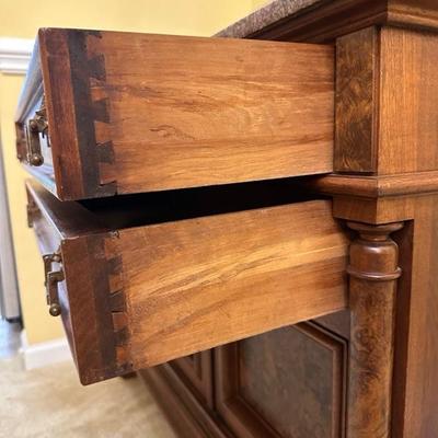 Victorian Style Wood and Marble Table