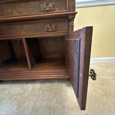 Victorian Style Wood and Marble Table