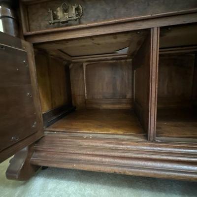 Victorian Style Wood and Marble Table