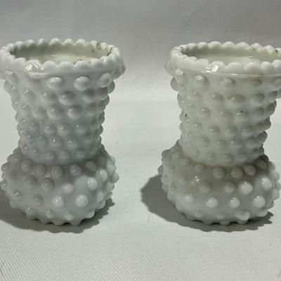 Milk Glass toothpick or candle holders