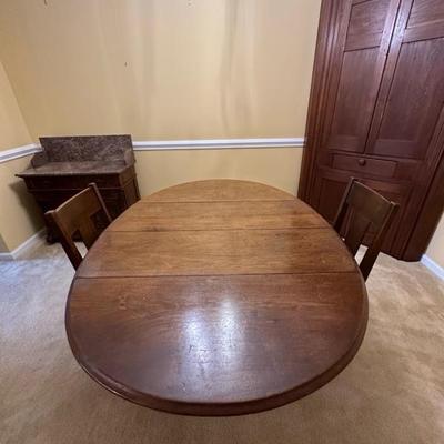 Wooden Table and Two Chairs