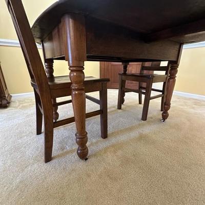 Wooden Table and Two Chairs