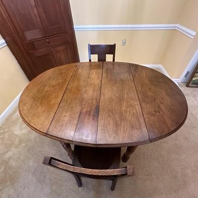 Wooden Table and Two Chairs