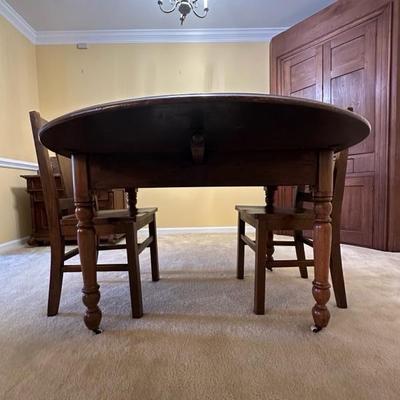 Wooden Table and Two Chairs