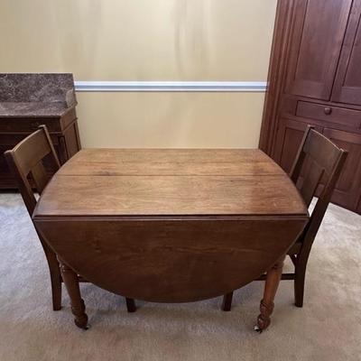 Wooden Table and Two Chairs