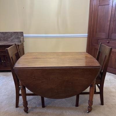 Wooden Table and Two Chairs