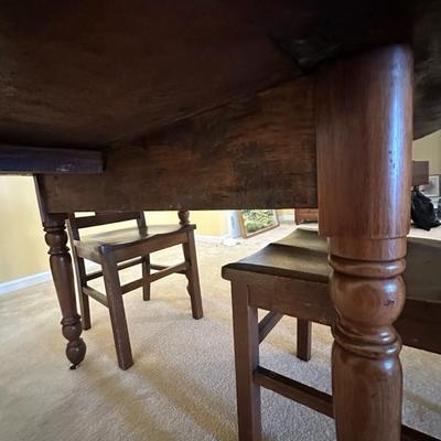 Wooden Table and Two Chairs