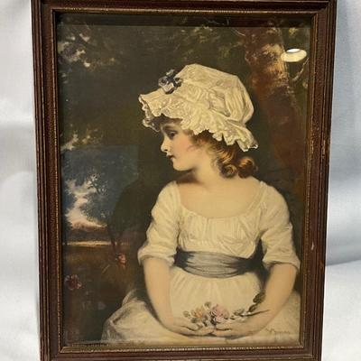 8 x 10 Antique Lithograph 1920s, Simplicity by Sir Joshua Reynolds