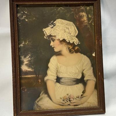 8 x 10 Antique Lithograph 1920s, Simplicity by Sir Joshua Reynolds