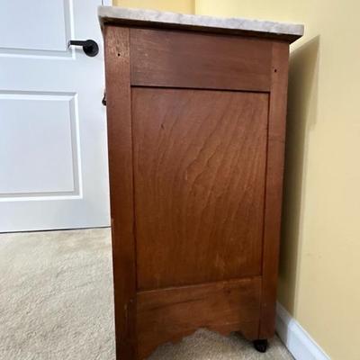 Wood Cabinet with Marble Top