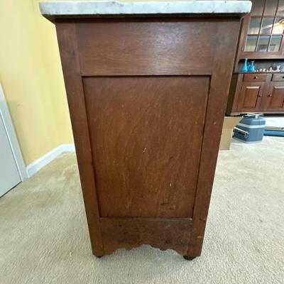 Wood Cabinet with Marble Top