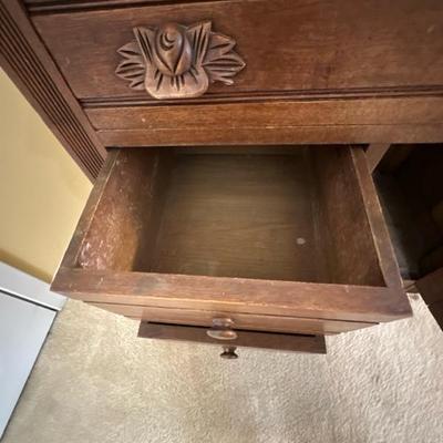 Wood Cabinet with Marble Top