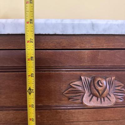 Wood Cabinet with Marble Top
