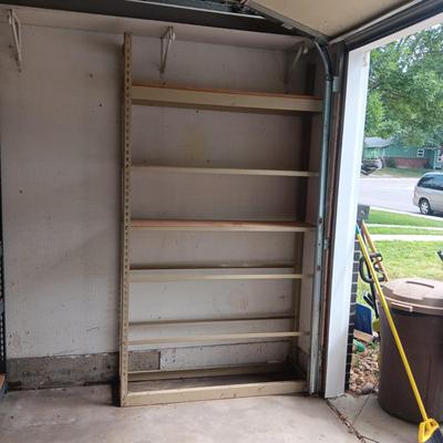 STEEL FRAME STORAGE SHELF WITH WOOD SHELVES