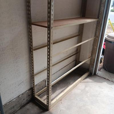 STEEL FRAME STORAGE SHELF WITH WOOD SHELVES