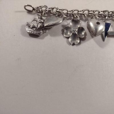 Charm Bracelet- Mostly Sterling Silver (#312)