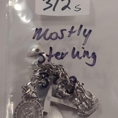 Charm Bracelet- Mostly Sterling Silver (#312)