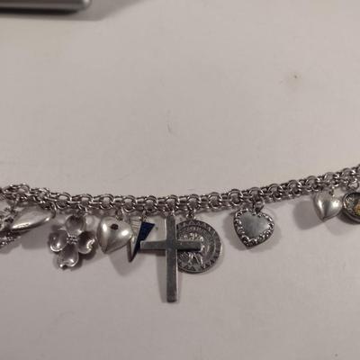 Charm Bracelet- Mostly Sterling Silver (#312)