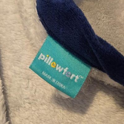 Pillowfort Gray, White Stars, & Navy Trim Fleece Blanket