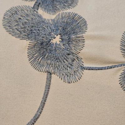 White Ridged Decorative Pillow & White and Blue Flower Decorative Pillow