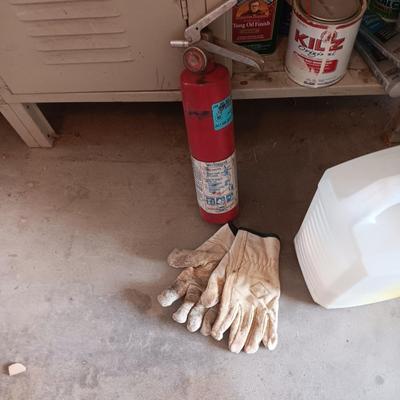 MOSTLY HOUSEHOLD CHEMICALS AND CANS OF SPRAY PAINT