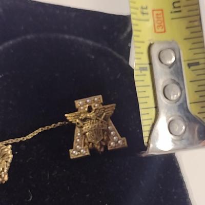 14 Karat Yellow Gold and Pearl USMA West Point Pin- Approx Weight 8 Grams (#316)