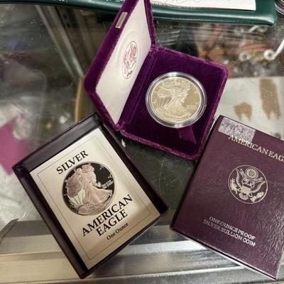 1991 AMERICAN EAGLE 1 Oz silver with box and papers