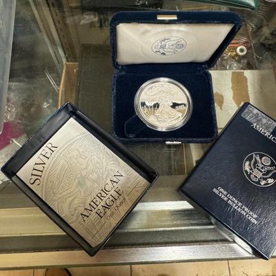 2003 AMERICAN EAGLE SILVER 1oz silver with box and papers